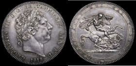Crown 1818 LIX, S of SOIT points to a denticle, Q of QUI with thick scroll tail, as on the 1819 issue, type as ESC 214, Bull 2009 EF. The edge only sh...