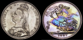 Crown 1887 ESC 296, Bull 2585 GVF, once cleaned, artificially toned