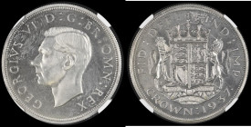 Crown 1937 Proof ESC 393, Bull 4021, in an NGC holder and graded PF65