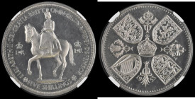 Crown 1953 Proof ESC 393G, Bull 4331, in an NGC holder and graded PF66 Cameo