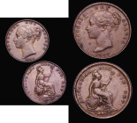 Farthing 1842 Peck 1562, VF/About VF, Third Farthing 1844 Large G in REG, as Peck 1606 Good Fine with some tone spots and an edge nick