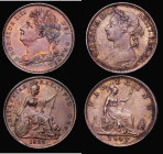 Farthings (2) 1825 Obverse 1, 1 of date with top serif missing, Peck 1414 EF with uneven tone on the obverse, 1895 Young Head Freeman 570 dies 7+F, Go...