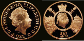 Five Pound Crown 2020 200th Anniversary of the Death of King George III S.L75 Gold Proof. nFDC/FDC with minor hairlines in the obverse field, uncased ...