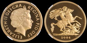 Five Pounds Gold 2004 S.SE7 Gold Proof in an NGC holder and graded PF70 Ultra Cameo