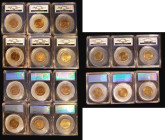 Halfpennies in LCGS holders (9) 1937 Freeman 429 dies 1+A, UNC with practically full lustre, slabbed and graded LCGS 85, 1938 Freeman 431 dies 1+B, UN...