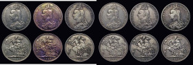 Crowns (6) 1889 (2), 1890, 1891, 1892 (2) VG to About Fine