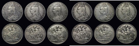 Crowns (6) 1889 (3), 1890, 1891, 1892, VG to Near Fine