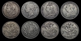 Crowns (8) 1821 SECUNDO Near Fine/VG, 1845 Cinquefoil Stops on edge VG, 1889 About Fine, 1896 LX VG, 1902 VG or slightly better, cleaned, 1935 Fine, 1...