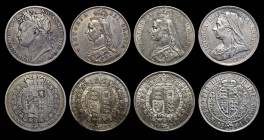 Halfcrowns (4) 1823 Shield in Garter ESC 634, Bull 2365 Near Fine, 1887 Jubilee Head ESC 719, Bull 2771 (2) the first NEF/EF with contact marks, the s...