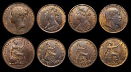 Pennies (4) 1857 Plain Trident Peck 1514 EF/NEF with some scratches on the obverse, 1861 Freeman 33 dies 6+G GVF cleaned, 1874H Freeman 73, dies 7+H V...