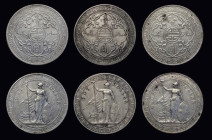 Trade Dollars (3) 1902B KM#T5 Fine, 1911B KM#T5 Fine, 1930 KM#T5 Fine with some contact marks and spots