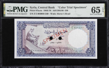 SYRIA. Central Bank of Syria. 50 Pounds, 1970. P-97acts. Color Trial Specimen. PMG Gem Uncirculated 65 EPQ.

Estimate: $200.00 - $400.00