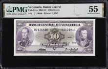 VENEZUELA. Banco Central de Venezuela. 10 Bolivares, 17.4.1958. P-31c. PMG About Uncirculated 55.
PMG Comments "Pinholes."

Estimate: $50.00 - $100...