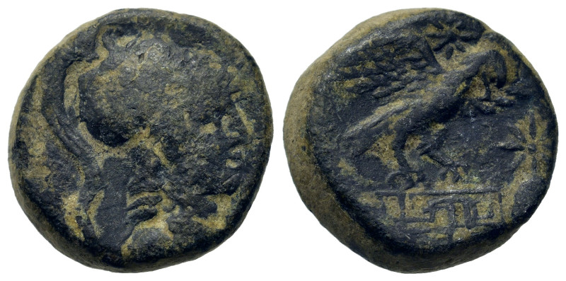 Phyrigia, Apamea, after 133 BC. Æ (9mm, 7g). Bust of Athena facing left, wearing...