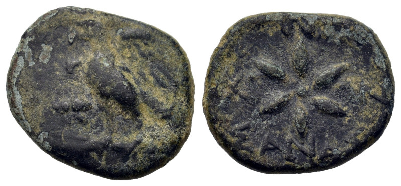 Pisidia, Antiocheia, 36-25 BC. Æ (14,5mm, 3g). Eagle standing left on thunderbol...