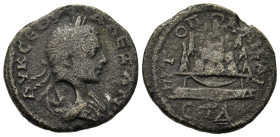 Severus Alexander (222-235). Cappadocia, Caesarea. Æ (26mm, 9.8g). Laureate, draped and cuirassed but r. R/ Agalma of Mount Argeaus on low, garlanded ...