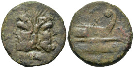 Sextus Pompey, Spanish or Sicilian mint, 43-42 BC. Æ As (29,4mm, 12.9g). Eppius, legate. Laureate head of Janus; I above. R/ EPPIVS above, LEG below, ...