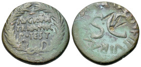 Augustus (27 BC-AD 14). Æ Dupondius (25mm, 10.33g, 9h). Rome mint. C. Cassius Celer, moneyer. Struck 16 BC. AVGVSTVS/ TRIBVNIC/ POTEST in three lines ...