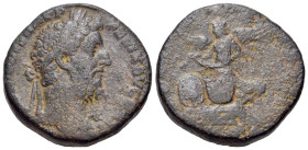 Commodus (177-192). Æ Sestertius (29mm, 20,09g, 12h). Rome, AD 189. Laureate head r.; R/ Victory flying l., holding open wreath over two shields which...