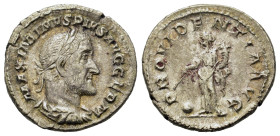 Maximinus I Thrax (235-238). AR Denarius (19,4mm, 3.1g). Rome, AD 236-238. Lureate, draped, and cuirassed bust r. R/ Providentia standing facing, head...