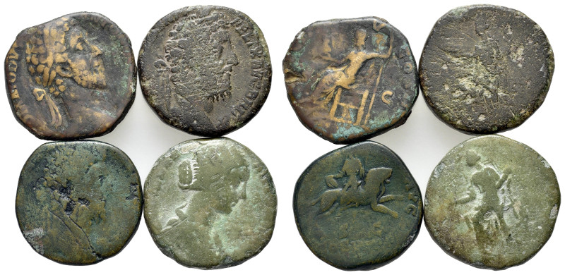 Lot of 4 Roman Imperial Æ Sestertii coins, to be catalog. Lot sold as is, no ret...