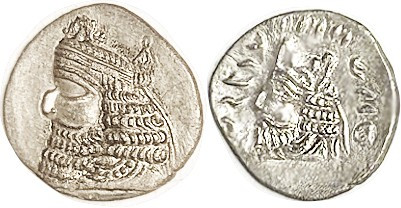 PERSIS, Artaxerxes IV, c. 200 AD, Drachm, 19 mm, Bust l., monogram/Bust l., mura...
