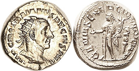 TRAJAN DECIUS, Ant, GENIVS EXERC ILLYRICIANI, Genius stg l, standard; Mint State...