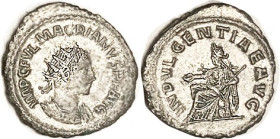 MACRIANUS, Ant, INDVLGENTIAE AVG, Indulgentia std l, EF, centered on large flan, good strike for these, strong detail on portrait & rev figure, silver...