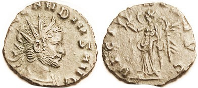 CLAUDIUS II, Ant, VICTORIA AVG, Victory stg l; Ex-Roma as EF, it just about is E...