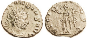 CLAUDIUS II, Ant, VICTORIA AVG, Victory stg l; Ex-Roma as EF, it just about is EF but sl off-ctr in small flan with partial lgnds; smooth greenish-bro...