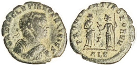 DIOCLETIAN, POST-Abdication, 1/2 Fol, Mantled bust r, FELICISS lgnd/ PROVIDENTIA DEORVM, Providentia & Quies stg, Gamma/ALE; F+, rev sl off-ctr, dark ...