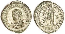 LICINIUS II, Æ3, Mantled bust l./IOVI CONSERVATORI CAESS, Jupiter stg l, SMK; Choice AEF, well centered & struck, toned with much silvering. (A VF-EF ...