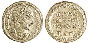 CONSTANTINE I, Æ3, VOT XX MVLT XXX TS-Gamma in 4 lines in wreath; VF/AEF, well centered, silvered with sl tone & hint of obv graininess. Scarce type. ...