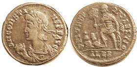 CONSTANS, Æ Cent, Bust rt hldg globe/FEL TEMP REPARATIO, Ruler w/labarum & 2 captives, ALEB; Choice VF/VF+, perfectly centered & well struck, fault-fr...