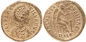 AELIA FLACCILLA, Æ2, SALVS REIPVBLICAE, Victory std r, CONE; AVF, full lgnds, brownish-greenish patina, moderate roughness, much portrait detail. "Fla...