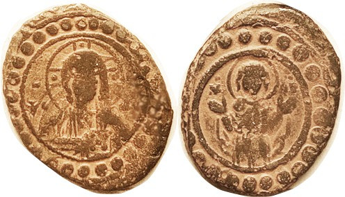 ALEXIUS I, Anon Follis, S-1901, Christ facg/Mary facg, F, nrly centered on oval ...
