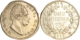 INDIA, Rupee 1835 William IV bust, F incuse, EF/AU, quite sharp (A GEF realized $222, Noble 11/21.)