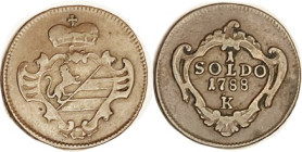 ITALY, Gorizia, Soldo, 1788-K, nice F-VF.