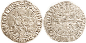 ITALY, Naples, Robert of Anjou, 1309-43, Ar Gigliato, Ruler std/floriate cross, 28 mm, AVF, somewhat crude strike, good silver, Ex Roma as VF. (A VF b...