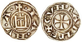 ITALY, Genoa, Ar Denaro, 1139-1339, Gate/Cross, Choice VF+, centered & quite well struck, darkish tone. (A VF realized $89, Heritage 9/21.)