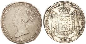 ITALY, Parma, 5 Lire 1832/15, VG-F/F, lt tone, minor *trace of rim bumps, but a nice coin. Scarcer date. (F cat $200; a F/F+ brought $292, iNumis 3/11...