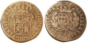 SPAIN, Barcelona, 3 Quartos 1823 G-VG.