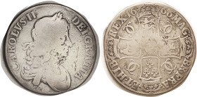Charles II, Crown 1666, rare date, a little flan haymarking at throat, sl strike wkness in rev center, otherwise a decent G-VG/VG, good edge lettering...