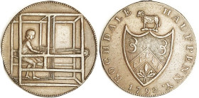 Conder Token, 1/2d 1792, Lancs., Rochdale, Man in loom/sheep over shield, D&H 145 listed as RARE. Nice VF/AEF, free of faults.