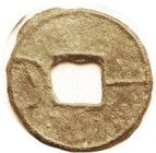 Yi-tao, early round coin c.300-220 BC, S-78, H-6.17, 19 mm, F-VF, pale greenish brown patina. (A F realized $55 in 6/91 Daniel Ching sale.)