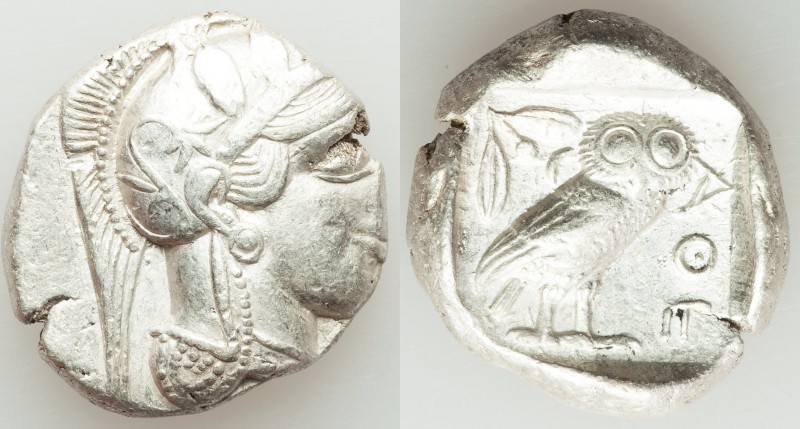 ATTICA. Athens. Ca. 440-404 BC. AR tetradrachm (27mm, 17.17 gm, 12h). XF. Mid-ma...