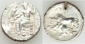 CILICIA. Tarsus. Mazaeus, as Satrap (ca. 361-328 BC). AR stater (23mm, 10.90 gm, 4h). XF, test cut. B'LTRZ (Aramaic), Ba'altars seated left, head faci...
