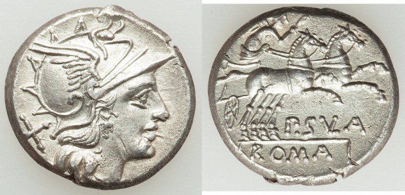 P. Cornelius Sulla (ca. 151 BC). AR denarius (19mm, 3.37 gm, 5h). XF. Rome. Head...