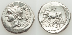 L. Cassius Caecianus (ca. 102 BC). AR denarius (18mm, 3.95 gm, 7h). Choice XF. Rome. CAEICIAV (AE and AV ligate), bust of Ceres left with slight drape...