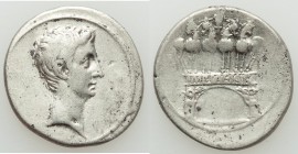 Octavian, as Sole Imperator (31-27 BC). AR denarius (20mm, 3.68 gm, 2h). VF, scratches. Uncertain Italian mint (Brundisium and Rome?), 29-27 BC. Bare ...